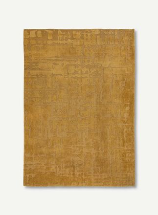 Louis De Poortere Dise&ntilde;o Baobab - Alfombra Estructura Efecto Terciopelo - Hecha En B&eacute;lgica - Acabado A Mano - Antideslizante Natural - 100% Poli&eacute;ster - Oro Madagascar -