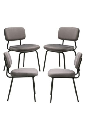 Regalos Miguel Packs Sillas Comedor - Pack 4 Sillas Liora Terciopelo - Gris Oscuro