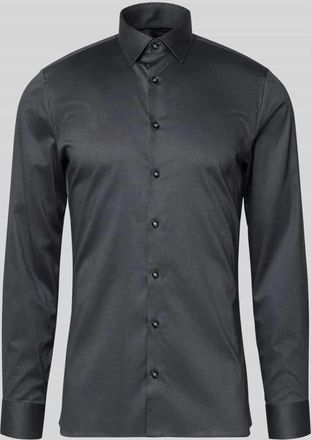 Olymp No. 6 Super Slim Fit Business-Hemd mit Kentkragen in Anthrazit, Größe 36