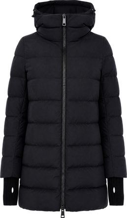 Herno Black Long Hooded Nylon Down Jacket