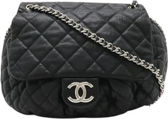 Chanel Pre-owned Matelasse Luxe Ketting Schoudertas - Dames - Vintage Schoudertas - Zwart - ONE Size - Leer - Vintage