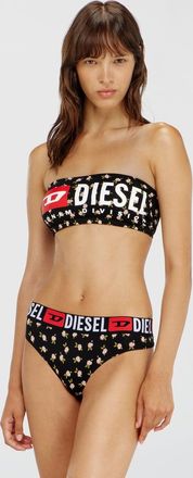 Diesel Cotton bandeau bra with all-over floral print - Bras - Woman - Black