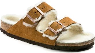 Birkenstock Womens Arizona Shearling Sandal In Mink