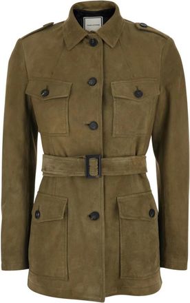 Tagliatore Enkelrijige leren jas - Dames - Leren en Su&egrave;de Jassen - Groen - XS - Leer - Jassen