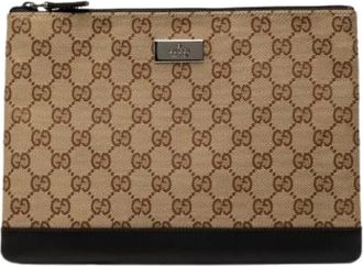Gucci Pre-owned Canvas Clutch - Dames - Vintage Clutch - Beige - ONE Size - Vintage