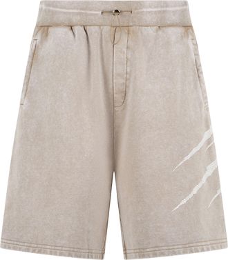 Plein Sport Washed Shorts Crackle Scratch
