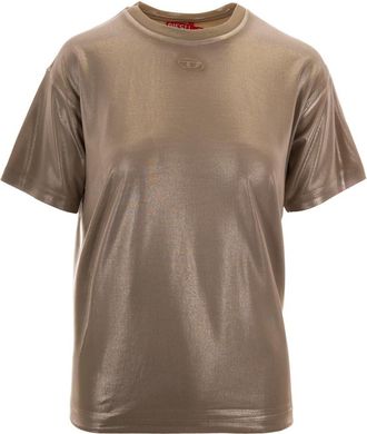 Diesel Beige Logo Crew Neck T-Shirt