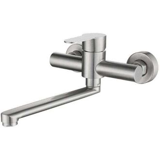 OEM Grifo De Cocina Mural, Mezclador Giratorio Para Fregadero, Xu, Grifo De Cocina De 360&deg; En Acero Inoxidable Cepillado 304 --crezuo