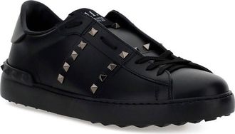 Valentino Garavani Mens Sneaker | Rockstud Untitled Vitello Te Nero-Nero Nero/nero