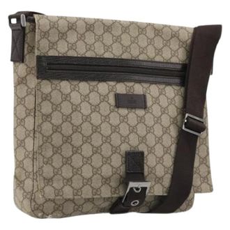 Gucci Pre-owned Cross Body Bags, female, Beige, Size: ONE SIZE Pre-owned Vintage Canvas Shoulder Bag