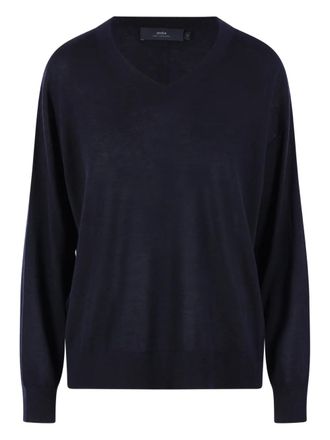 arch4 V-neck ribbed sweater - women - Cashmere - M - Blue