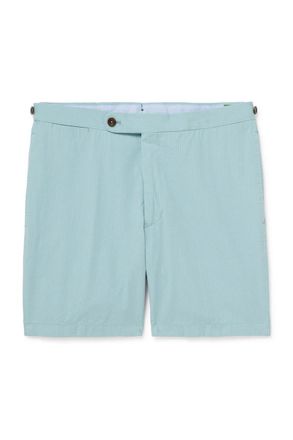 Sid Mashburn Slim-Fit Striped Cotton-Seersucker Shorts