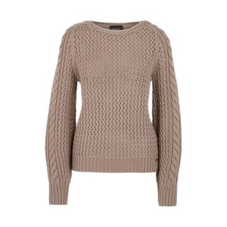 Marc Cain Pullover gebreid in Duitsland - Dames - Truien - Beige - Maat: XL Zijde