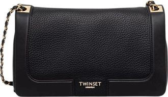 Twinset Tassen, Dames, Zwart, ONE Size, Leer, Tracolla