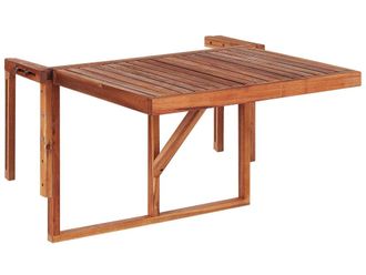 Beliani Mesa plegable 2 personas de madera de acacia madera oscura