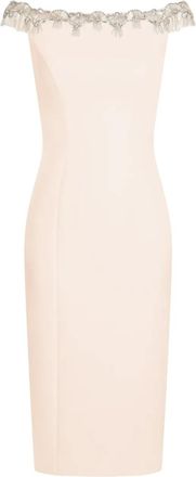 Jenny Packham Abito midi Valorie con spalle scoperte - Toni neutri