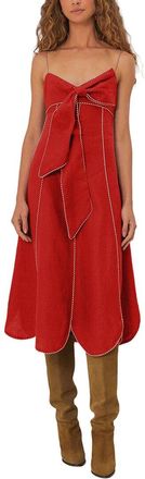 Farm Rio Farm Rio Red Sleeveless Linen Maxi Dress