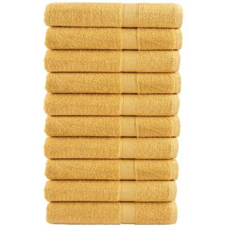 vidaXL Toallas Premium Solund 10 Unidades Dorado 100x200 Cm 600 Gsm Vidaxl