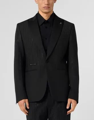 Philipp Plein Blazer Lord Fit Degrade Stones Men in Black at Nordstrom, Size 46