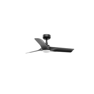 Faro Barcelona Ventilador con luz abs negro mate 90x90x27 cm