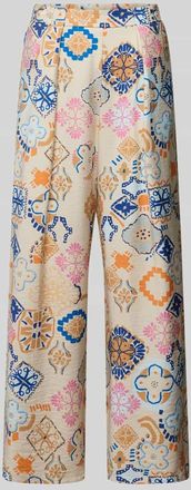 Ichi Wide Fit Stoffhose aus Viskose-Mix Modell Lancie in Offwhite, Gr&ouml;&szlig;e 34