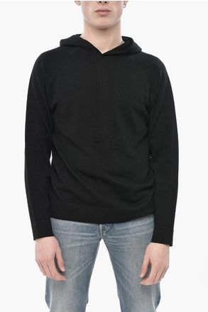 Paolo Pecora Virgin Wool Hooded Sweater size M