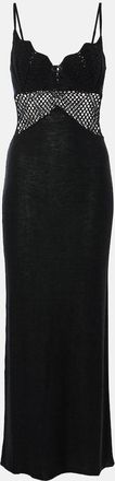 Staud Tara crochet-trimmed cotton maxi dress