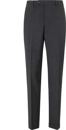 Berwich Dark Gray YRetro Darts Turn-Up Wool-Blend Trousers