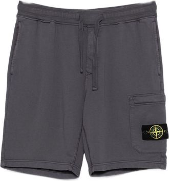 Stone Island Grey Shorts In Cotton With Pocket