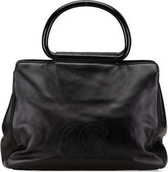 Chanel Pre-owned Tote Bags, female, Black, Size: ONE SIZE Pre-owned Top Handle Leather Tote Bag