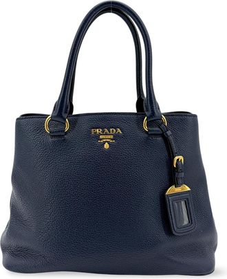 Prada Vitello Phoenix Tote Bag Baltico Gold Hardware