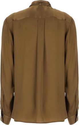 Mauro Grifoni Acetate and Silk Blend Shirt - Brown