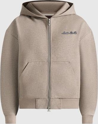 Mani&egrave;re De Voir JS002 Unisex Relaxed Fit Zip Hoodie in Taupe at Nordstrom, Size X-Small