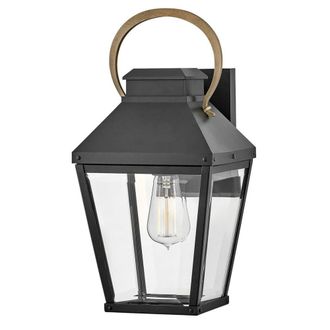 Elstead Lighting Aplique exterior, aluminio, negro y bronce bru&ntilde;ido, H42.8cm