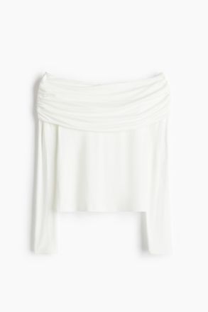 H&M Off-Shoulder-Shirt - Weiss