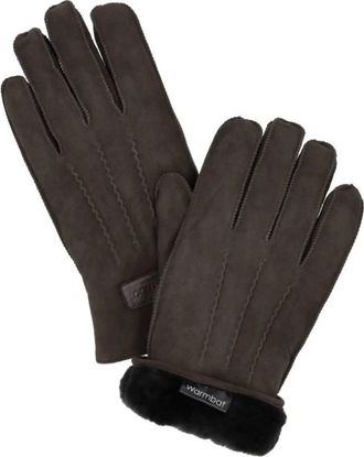 Warmbat Suede Handschoenen - unisex - Handschoenen - Bruin - M - Wol - Accessoires
