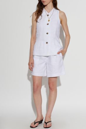 Poss&eacute; Linen Waistcoat Dakota, Womens, White