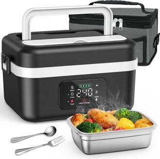 OEM Fiambrera Inal&aacute;mbrica Con Calefacci&oacute;n De 1000 Ml Fiambrera Con Bater&iacute;a Usb-c De 16000 Mah 6 Ajustes De Temperatura, Temporizador, Funci&oacute;n Para Mantene