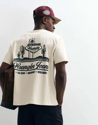 Wrangler T-shirt vintage color panna-Bianco