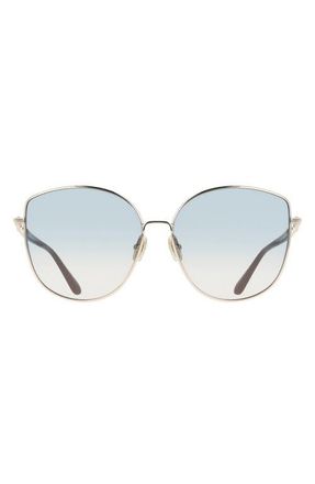 Ferragamo 60mm Gradient Round Sunglasses in Rose Gold/Avio Rose Gradient at Nordstrom