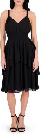 Siena My Balconia Souffl&eacute; Midi Dress in Black at Nordstrom Rack, Size 16