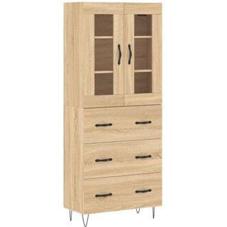 vidaXL Aparador Alto Madera Contrachapada Color Roble 695x34x180 Cm