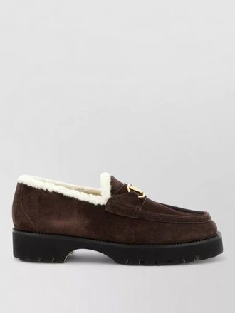 Valentino Garavani leather shearling-lined loafers
