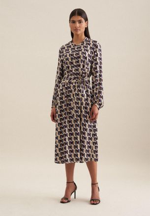 Seidensticker Sommerkleid SEIDENSTICKER Schwarze Rose, Damen, Gr. XXL44, Normalgr&ouml;ssen, blau (dunkelblau), 100% Viskose, bedruckt, regular fit, Kleider Sommerkleid,