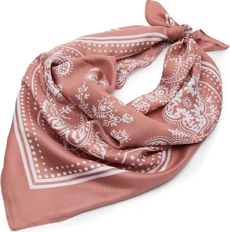 Lele Sadoughi Paisley Square Satin Scarf in Blush at Nordstrom