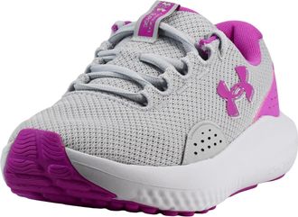 Under Armour Womens Charged Surge 4 Running Shoe, Halo Gray/Vivid Magenta/Vivid Magenta, 9