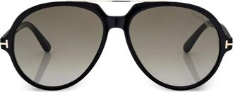 Tom Ford Eyewear Occhiali da sole Aalto con montatura stile pilota - Nero