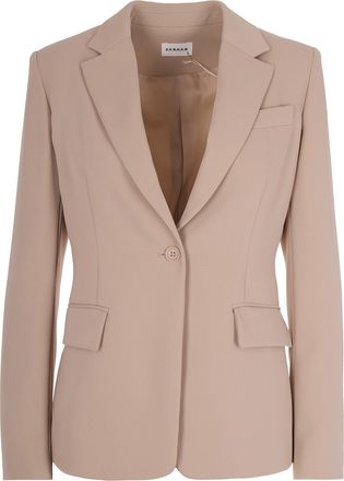 P.A.R.O.S.H. Beige Single-Breasted Blazer