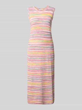 Christian Berg Midikleid aus Viskose-Mix mit Rundhalsausschnitt in Apricot, Gr&ouml;&szlig;e XL