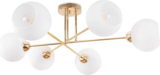 OEM L&aacute;mpara De Techo Asturia Oro 6 L&aacute;mpara Plana Blanca E27